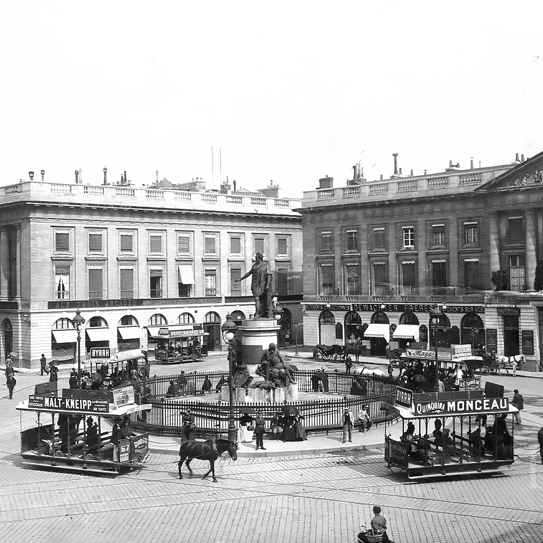 Tekening van de Place Royale in 1860.