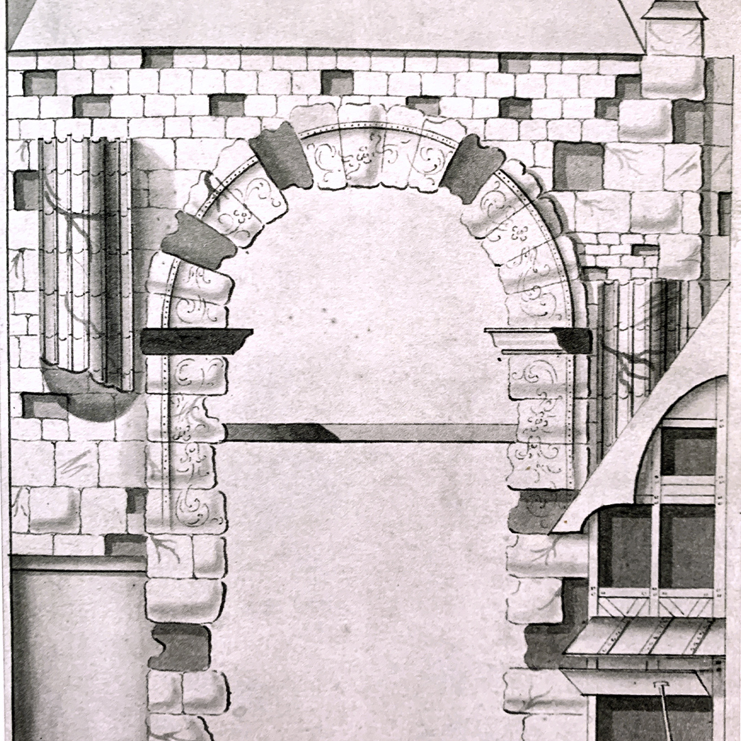 Dessin de la porte Bazée en 1751.