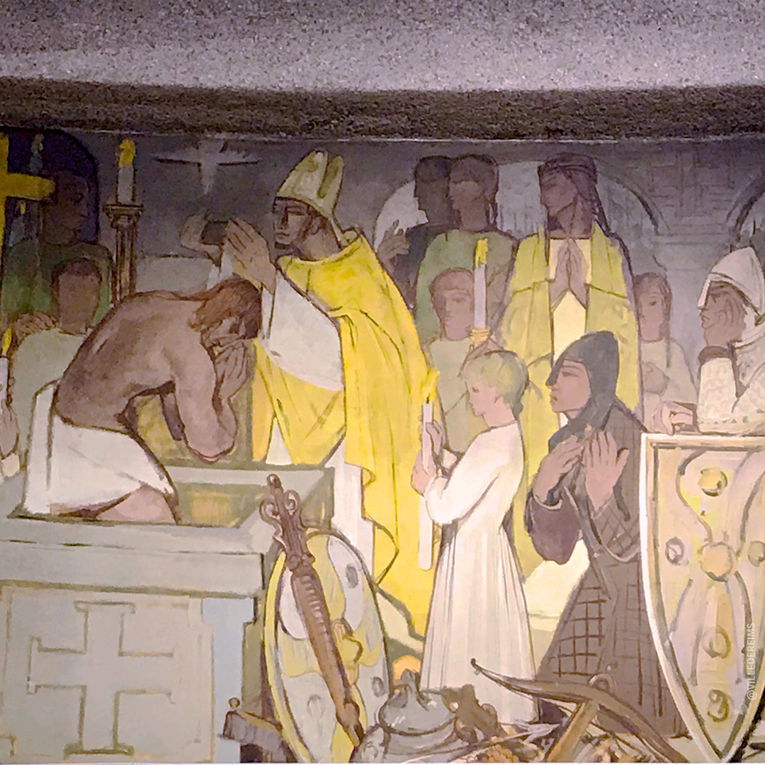 Fresque représentant le baptême. ©Ville de Reims