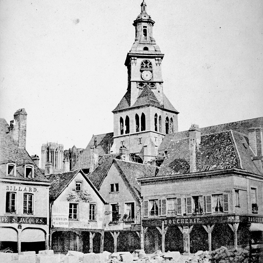 De Saint-Jacques-kerk aan het einde van de 19de eeuw.  ©Reims, BM