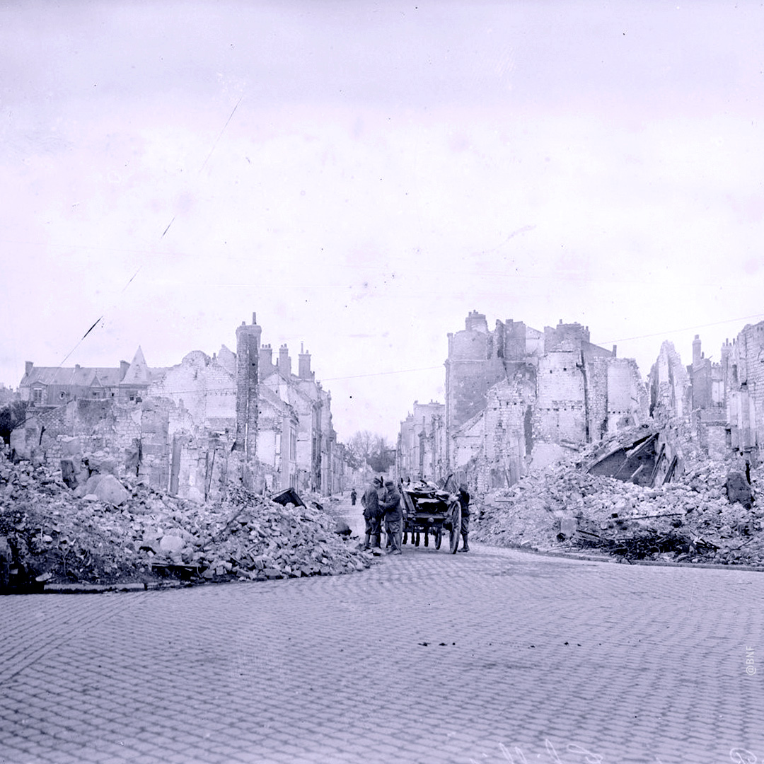 Rue de Thillois après la première guerre mondiale. ©BNF