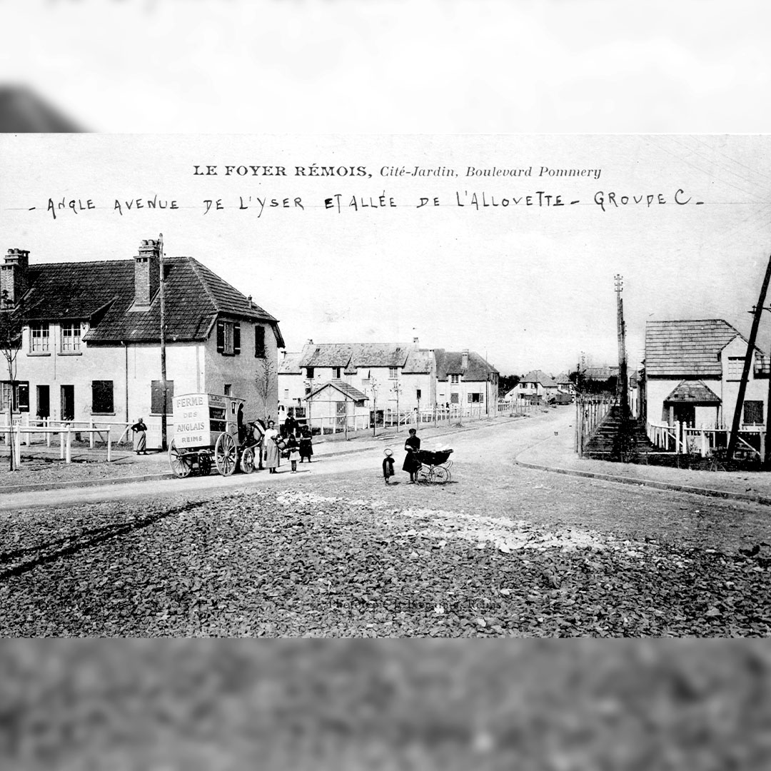 A l'angle de l'avenue de l'Yser et de l'allée de l'alouette 1923. @BM Reims