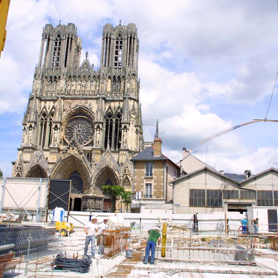 Construction de la médiathèque, 2001 @Ville de Reims