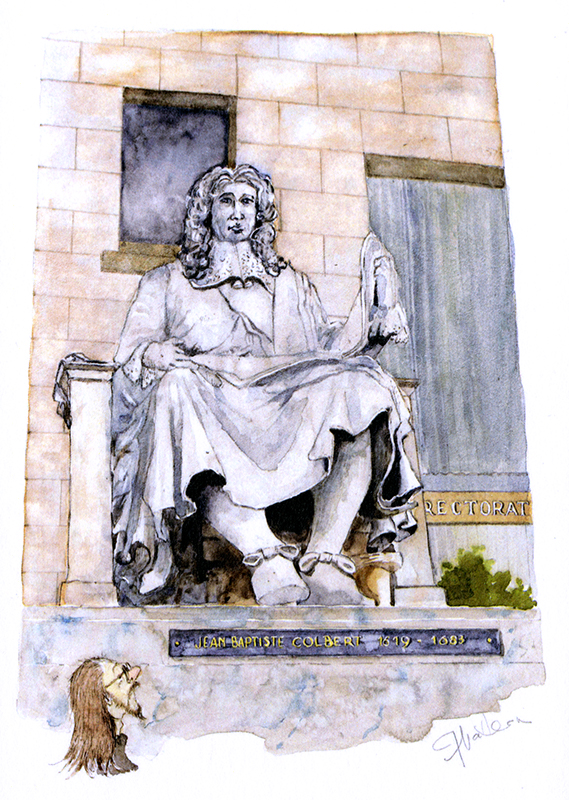 Statue de Colbert, carte postale
